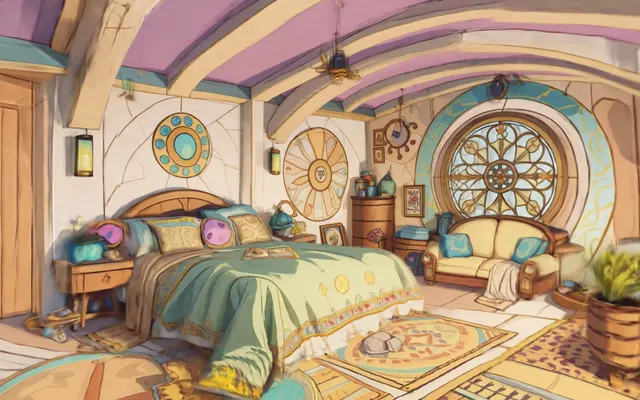 Painted Bedroom, a render of the world
