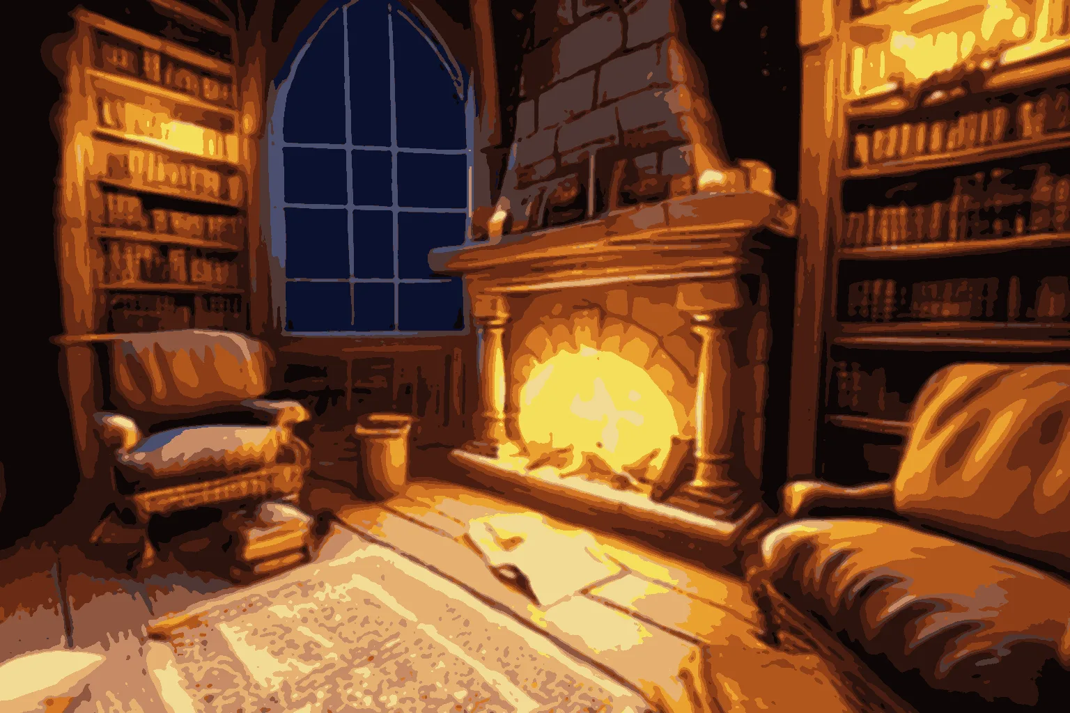 The flat picture of Fireside Library