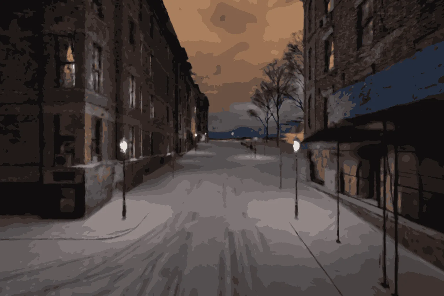 The flat picture of Snow Street